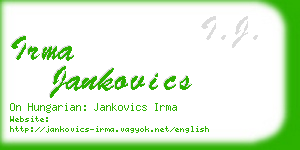 irma jankovics business card